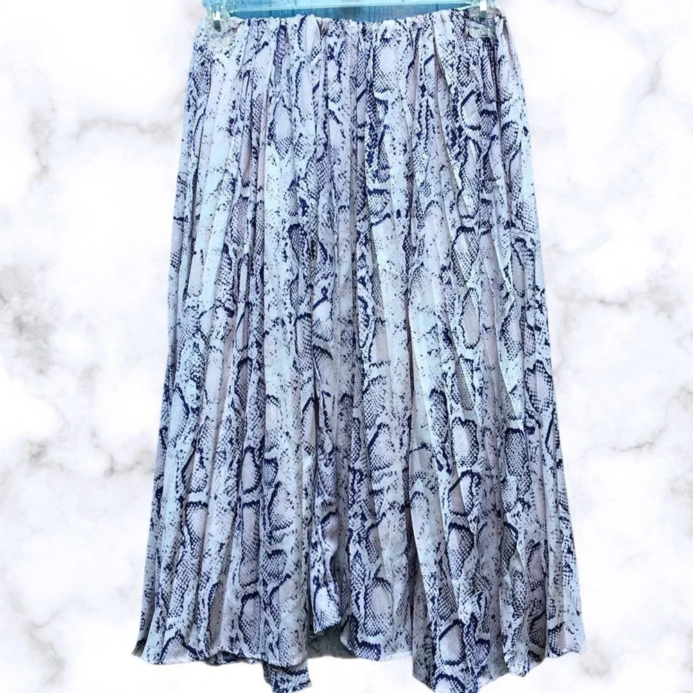 CodexMode Snakeskin Pleated MIDI Skirt Python v6x
